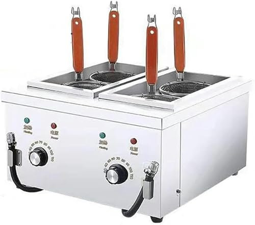 Machine commerciale de cuisson de nouilles, machine de cuisson de nouilles à 4 trous, cuiseur de bureau de pâtes de nouilles avec filtre à nouilles, 30-110 °C réglable, pour restaurant à domicile