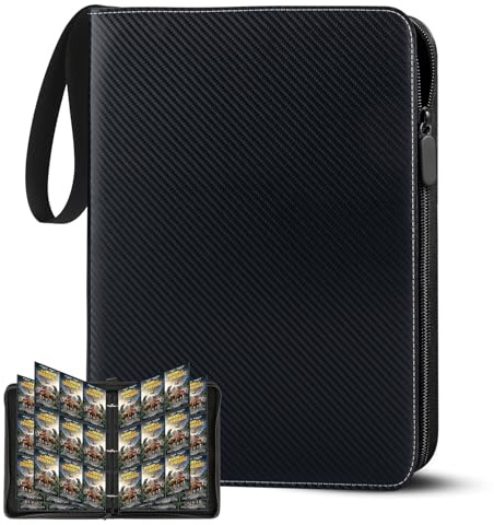 Peiranup Sammelalbum Sammelkarten 540 Karten - 30 Seiten Sammelkartenalben | Album mit Reißverschluss, Tragbar Wasserdicht Karten Heft Groß kompatibel mit Sportkarten, Ninjago, MTG 30 Pcs Seite