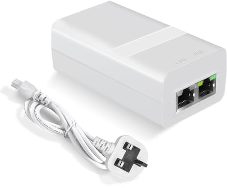 AgilePoElink PoE Injector 52V 30W IEEE802.3at/af, PoE (15.4W) oder PoE+ (30W) Power Over Ethernet Distanzen bis zu 100 Meter, PoE Injector Adapter für IP-Kamera, Access Po, POS, IoT