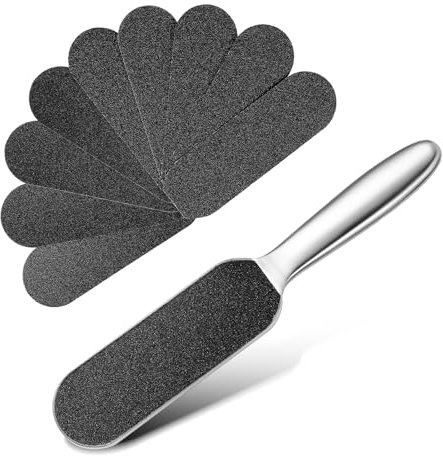 Fussfeile Hornhautfeile Fussraspel und 20 PCS Feet Ersatz Schleifpapier Pediküre Werkzeuge für Abgestorbene Haut Hornhautentferner Fußreiniger