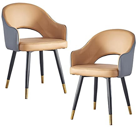 FSOZDBBPL 2er-Set Ledersessel mit hoher Rückenlehne, moderner weicher Sitz, Wohnzimmer, Apartment, Lounge, Thekenstühle, Heimstuhl