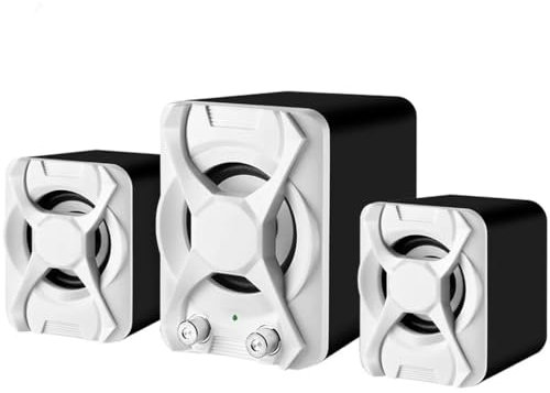 ZHCHAO Altavoces subwoofer con Cable AUX for Ordenador, Refuerzo de Graves estéreo 2,1 for Altavoz de teléfono PC(3-Pack)