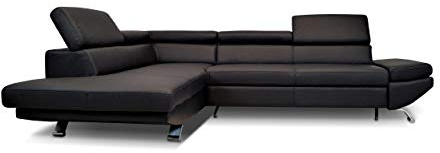 Quattro Meble Echtleder Ecksofa Varsovia 278 x 210cm aus hochwertigem italienischem Naturleder Sofa Couch mit Kopfstützen Echt Leder Eck Couch viele Farben (210x278 cm Ecke Links)