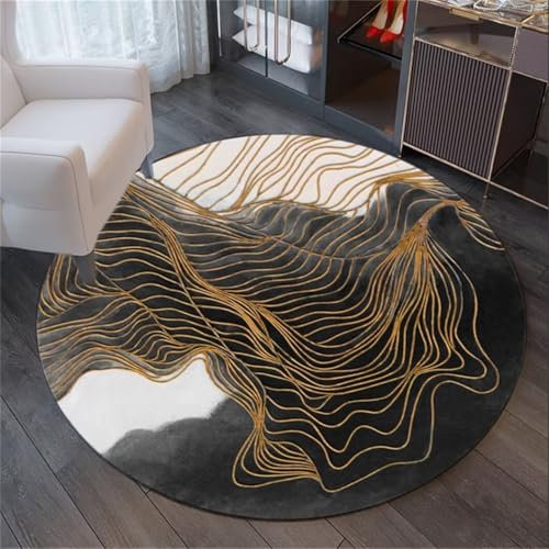 DJHWWD Esszimmer Mädchen Teppich Schlafzimmer, rund, grau, schmutzabweisend, Teppich, Arbeitszimmer, Dekoration, rutschfest Dekoration Teenager Zimmer auslegeware 120X120CM
