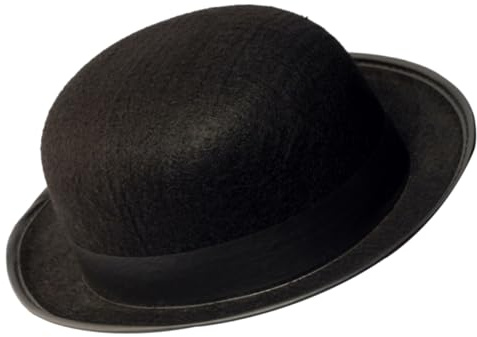 DEARMAMY Schwarzer Filzhut Elegant und Retro als Klassisches Kostümaccessoire für Herren Filzhut Herrenhut im Magier Stil für Karneval Kostümparty und Maskerade