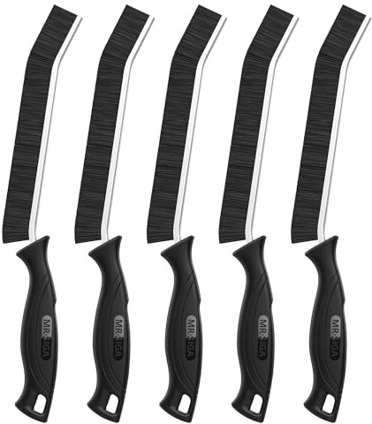 MR.SIGA Lot de 5 Brosses Joint Carrelage, Brosse de Nettoyage des Interstices avec Poignée Egonomique pour Crevasses, Rainure Fenêtre, Salle de Bain, Cuisine