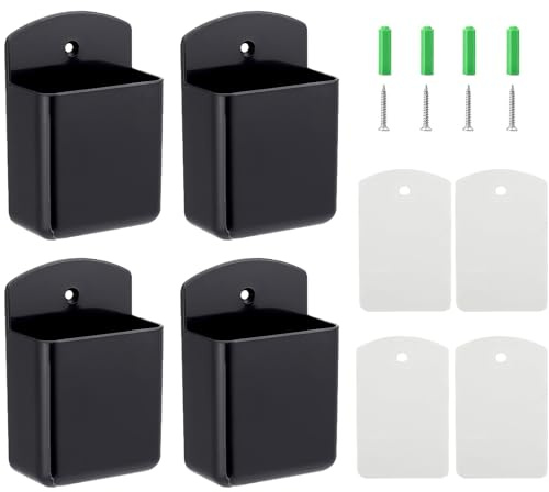 Soporte Para Mando A Distancia, 4 Mando A Distancia Soporte De Pared, Soporte Adhesivo Negro Para Control Remoto, Organizador Mando A Distancia, Para Control Remoto, Lápiz, Teléfono Móvil, Cepillo