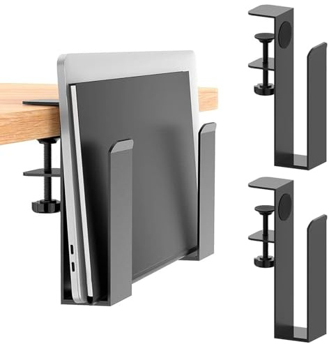 Soporte para ordenador portátil, escritorio lateral, soporte ajustable para ordenador portátil, soporte vertical para PC, soporte lateral para escritorio, soporte de metal para portátil