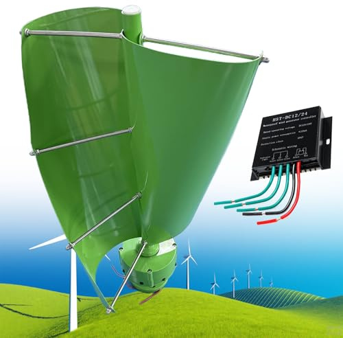 Eastnmythet Aerogenerador de Levitación Magnética de 12000W, Kit de Generador de Turbina Eólica Vertical con Controlador MPPT, para Iluminación de Calles Domésticas y Embarcaciones,Green-48V