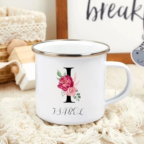 Tasse Emaille Personalisierte Camper-Tasse, Zinn-Jahresgeschenk, Espressotasse Personalisiert, Tasse Mit Namen, Rustikales Hochzeitsgeschenk, Reisegeschenk, Valentinstagsgeschenk