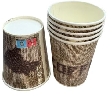 NoblesBox Gobelets à Café (7 oz / 180 ml) – Gobelets en Carton Jetables, 2 Designs, Coffee-to-Go, Idéal pour Café, Thé, Boissons Chaudes et Froides (grains de café, 500 pièces)