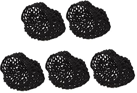 FOMIYES Mesh Haarnetz 5 Stück Für Frauen Elastisches Gehäkeltes Strick Haarnetz Zum Schlafen Atmungsaktiv Und Schonend Schwarz Einheitsgröße