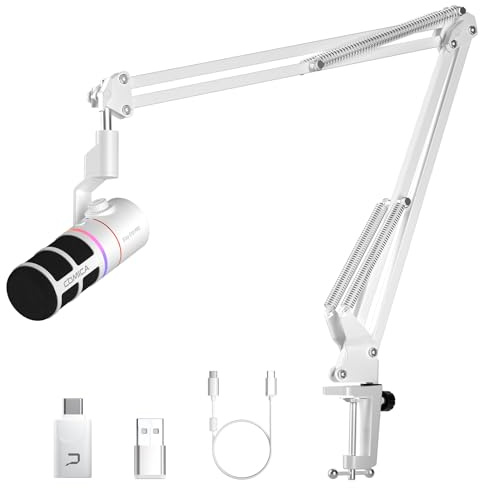 EJoy D10 PRO (A) Microphone de jeu sans fil USB avec modes filaire/sans fil, XLR/USB-C, surveillance en temps réel, batterie 45H, micro dynamique RVB pour jeux, streaming, podcast, enregistrement