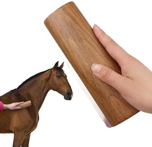 Pferdebürsten Für Die Pflege | Edelstahlpferde Ladewerkzeug Mit Holzgriff, Ergonomische Hölzerne Tierräuomer, Sicher Für Hunde,