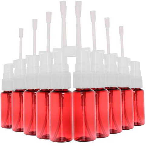 SHERCHPRY 10 Botellas de Lavado Nasal Pet de 20ml, Diseño Portátil y Uso Diario para Higiene Personal, Rojo