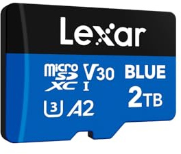 Lexar Blue Micro SD Karte 2TB, bis zu 160 MB/s Lesen, microSDXC UHS-I | Klasse 10, U3, V30, A2, Full-HD- und 4K-Video, Hochgeschwindigkeits-Speicherkarte für Smartphones/Tablets/Actionkameras