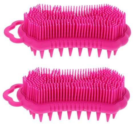 VALICLUD 2 Stück Silikon Kopfhaut Massagebürste Ergonomische Haarwäsche Peelingbürste für Sanfte und Massage von Kopfhaut und Körper für Tägliche Anwendung