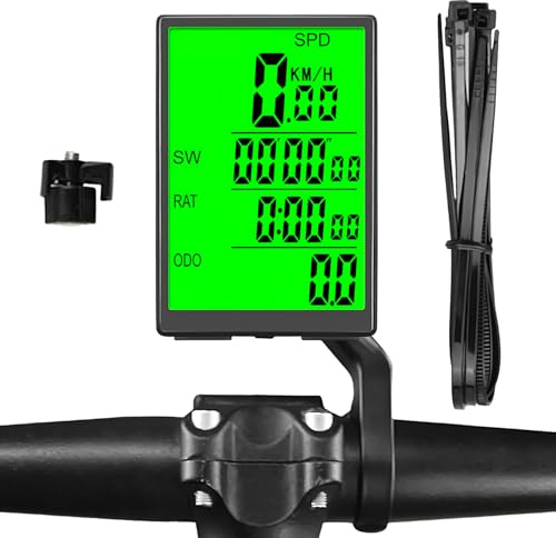Fahrradcomputer,Beleuchteter Fahrradtacho mit Kabel - Kabelloses -Radcomputer mit Hintergrundbeleuchtung für Training, Berg, Pendeln und Reisen