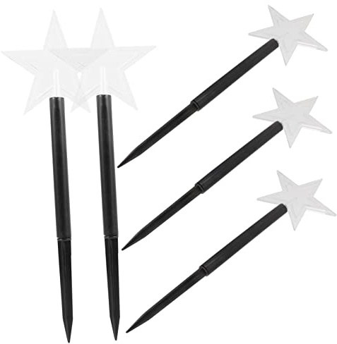 YARNOW 5 Stück Weihnachtslampen Dekorationen aus Abs und Acryl Dekorative Solarlampen zum Einstecken im Garten für Außenbereich und Weihnachtsbeleuchtung