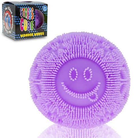 Fuzz Squishy Stress Ball - Soft Fidget Toy with Smiley Face for Anxiety Relief, Sensory Play for Adults, Perfect for Office & School