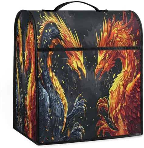 Flame Starry Sky Dragon Kitchen Aid Cover for Stand Mixer Dust Cover 6/7/8 Quart Bowl Lift Dust-proof Washable Kitchen Appliance Accessories Covers with Top Handle and Pockets Water-resistant