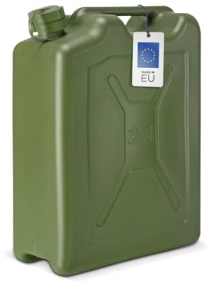 blizz-z Kraftstoffkanister 20 Liter - L:35cm x B:17,5cm x H:48cm - 1 Stück | für Benzin- für Diesel - aus leichtem LDPE-Kunststoff, Gewicht nur 1,45 kg - UN-Zulassung - stapelbar - Made in EU