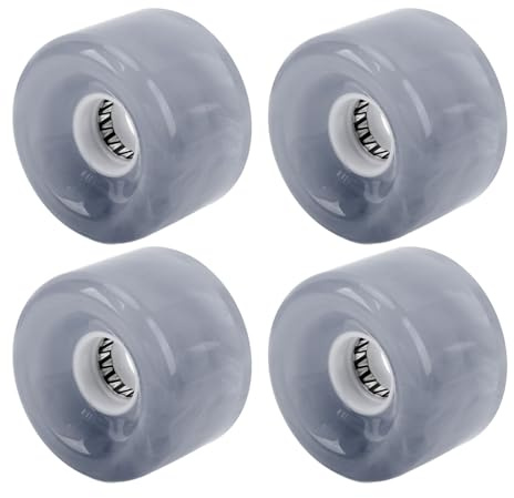 Domary 4st Skateboardhjul Longboardhjul Blinkande Skateboardhjulset med Hög Rebound PU 78A Hårdhet för Cruising Downhill Skating Ersättningshjul 52mm X 32mm Translu