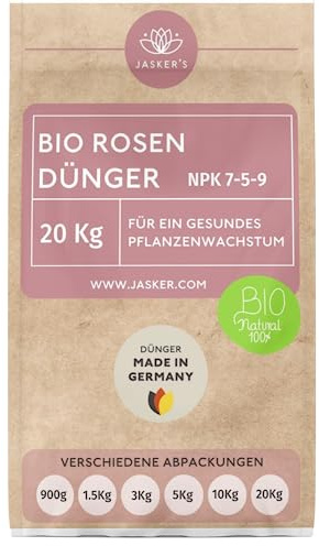JASKERS® Langzeit Rosendünger Bio 20 Kg | Optimaler Dünger Für Rosen - Stärkt Und Vitalisiert | Nährstoffreicher Rosen Langzeitdünger & In Deutschland Abgefüllt
