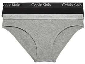 Calvin Klein Motive Cotton 2 Pack Bikini Panty Black/Gray Heather