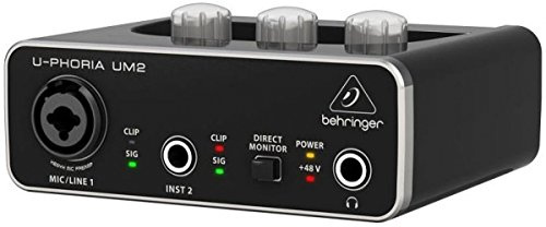 BEHRINGER UM2 U-PHORIA Interfaz 2 x 2 USB tarjeta de audio 2 en 2 salida preamplificador micrófono Software PC Mac EX-DEMO