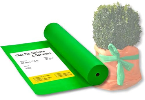 AGRI plus Deko Frostschutzvlies 0,8 x 100 m I Wintervlies für Pflanzen & Töpfe I 50 g/m² hochwertiger Dekorationsstoff in grün I Reißfestes Gartenvlies I Pflanzenvlies zur Überwinterung