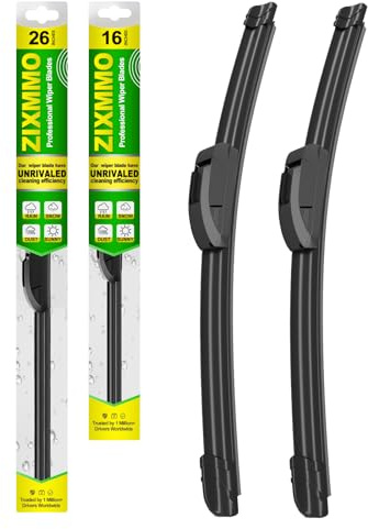 ZIXMMO OEM Quality 26in + 16in Premium All-Season Windshield Wiper Blades for Original Equipment Replacement(Set of 2)