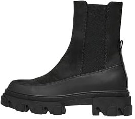 ONLY SHOES ONLTOLA-1 NUBUCK PU CHUNKY BOOT - NOOS - Stivaletto, Black,