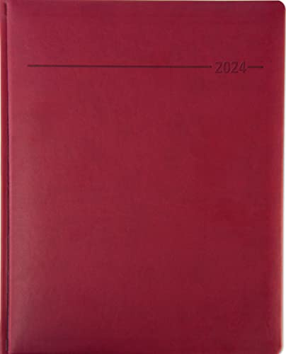 Manager-Timer Tucson rot 2024 - Cheftimer 21,7x26,6 cm - 1 Woche 2 Seiten - 160 Seiten - Tucson-Einband - Alpha Edition