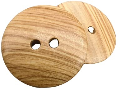BOTIBOTON - Boutons en bois d'olivier - 2 trous - RÉVERSIBLES (disponibles dans les mesures 10, 12, 15, 18, 20 et 25 mm) - Fabriqué et expédié d'ESPAGNE - (25 mm)