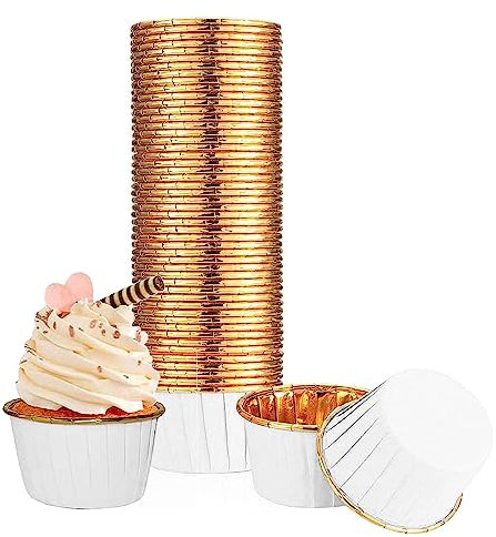 100 Pirottini in Foglio di Alluminio per Muffin e Cupcake - Ideali per Compleanni, Matrimoni, Feste di Natale e Altre Occasioni