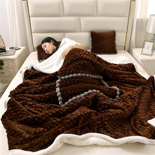 Hixingo Reisedecke und Kissen 2 in 1, Reisedecke mit Kissen Set Multifunktionale Reise Decke und Kissen 2 in 1 Weichem Flugzeug Verwandlungskissen für Urlaub, Camping (40 * 40cm,Plüsch-Dunkelbraun)