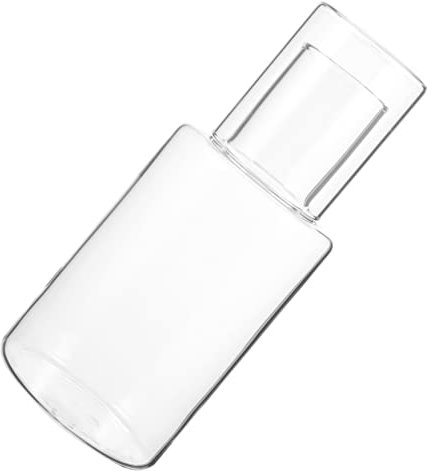 MAGICLULU 1 Juego Taza De Jugo Más Vasos De Vidrio Para Cafe Botella De Agua Clara Decantador De Agua De Vidrio Jarra De Agua Junto a La Cama Familiar Taza Más