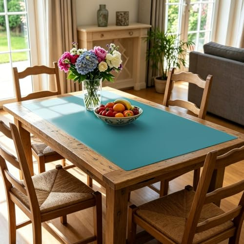 Extra Large Silicone Mat For Kitchen Counter 36 x 24 - Table Mat For Resin Workbench, Heat Resistant Coffee Bar Mat, Dark Green