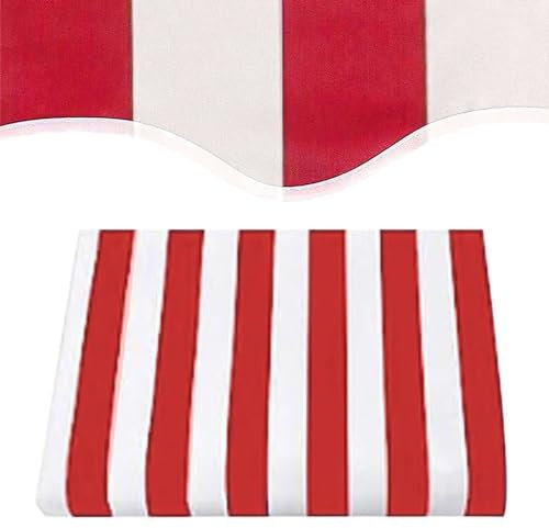 Ersatzstoff für einziehbare Markisen, 4,8 m, Polyester, für den Außenbereich, Terrasse, 485 x 300 cm, Rot gestreift