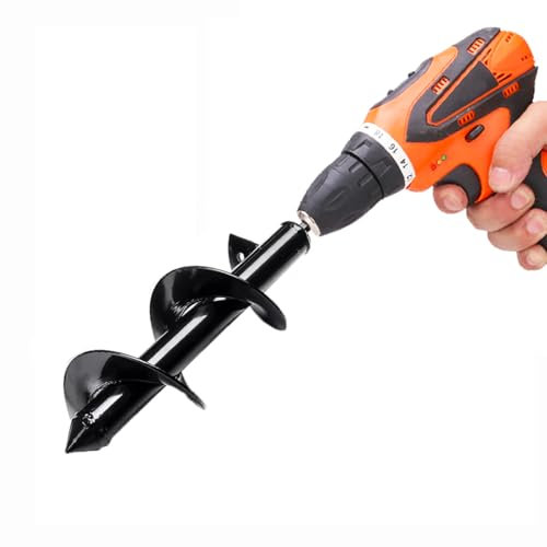 Wopanxye 9x25cm Garden Spiral Auger Drill Bit Set, Post Hole Digger for Planting Bulbs, Heavy Duty Bulb Planter Tool Fence Ice Hole Digging Auger Bit, Used to Hard Soil/Clay for 3/8 Hex Driver Drill