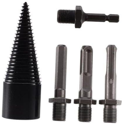 LIFKOME 5pcs Wood Splitting Drill Bits Firewood Drill Bit for Log Splitter Cobalt Handles Sturdy and Efficient for Woodworking