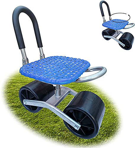 Garten-Kniepolster, rollbarer Arbeitssitzhocker, verstellbar, um 360 Grad drehbar, für Jäten, Gartenarbeit und Rasenpflege, Schiebegeschenke