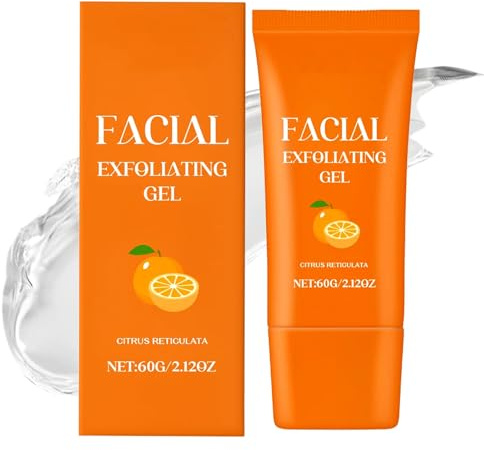Facial Exfoliating Gel, Skin Clear Peeling, Porenverfeinerndes Peeling Gesicht mit Orange für Gesicht und Körper, Feuchtigkeitsspendendes Körper- und Gesichtspeeling für alle Hauttypen (1PCS, 60g)