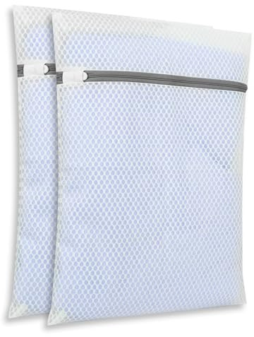 Dreamil Sacchetti per la biancheria, 2 pezzi, in rete resistente, con chiusura lampo, per la biancheria, da viaggio, per evitare deformazioni e pieghe, per maglioni, camicie, biancheria intima (3