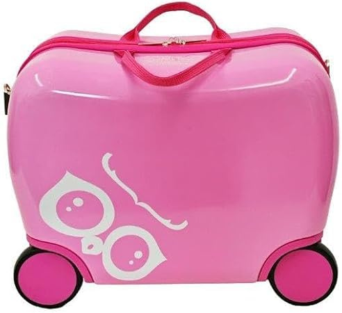 SESCO Kinderkoffer zum Draufsitzen Eule - Koffer mit Sitzmöglichkeit bis 50 kg, 16 Liter Stauraum, 42x21x33cm