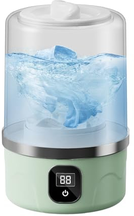 Mini Machine à Laver, Portable Machine À Laver Sans Fil, Wireless Portable Laundry Cup, 3000mAh Battery, étanche, Outil De Nettoyage Automatique Pour Sous-Vêtements Chaussettes (Vert)