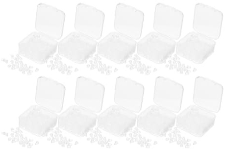 Alipis 10 Caja Cajas Cierres Silicona Pendientes Transparentes Suaves Tapones Oídos para Pendientes Gancho y Aros Repuestos Cómodos Duraderos