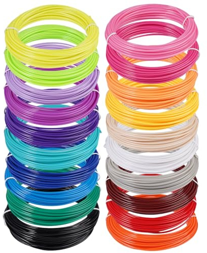 20 Colores Filamentos Lapiz 3d,1.75mm,10M Cada Uno para Proyectos Creativos | Total 200M,1.75mm Pla Colores,Filamento Boligrafo 3d,para Mayoría de 3D Plumas e 3D Impresoras,Impresión Fluida