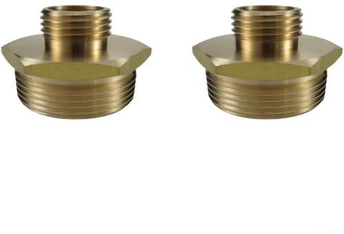 2 adaptadores de manguera de jardín de latón de 3/4 pulgadas GHT macho a rosca macho NPT de 1-1/2 pulgadas de conexión rápida para sistemas de riego al aire libre